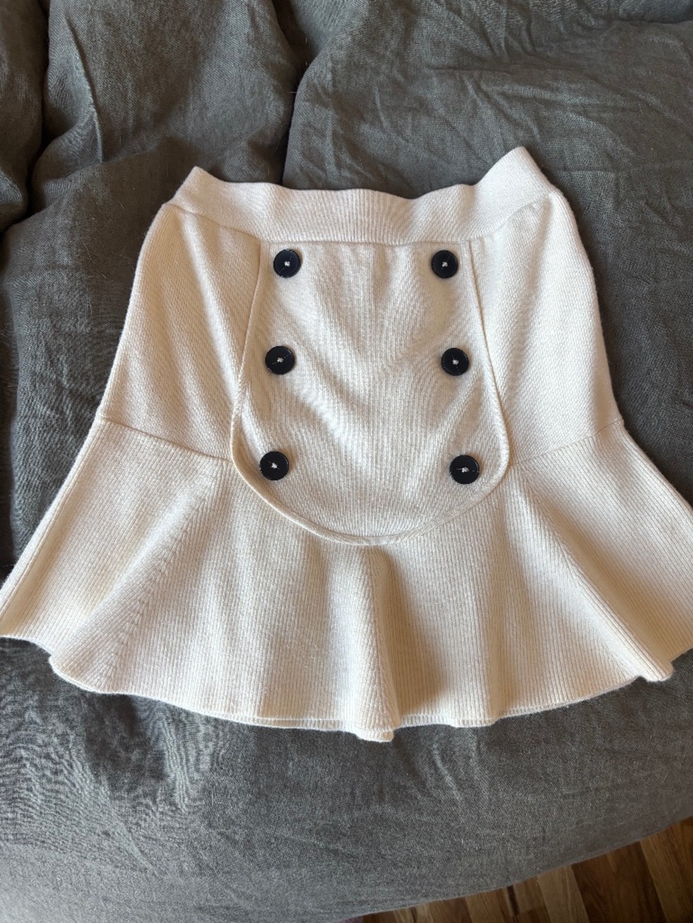 Maeve Button Front Knit Miniskirt